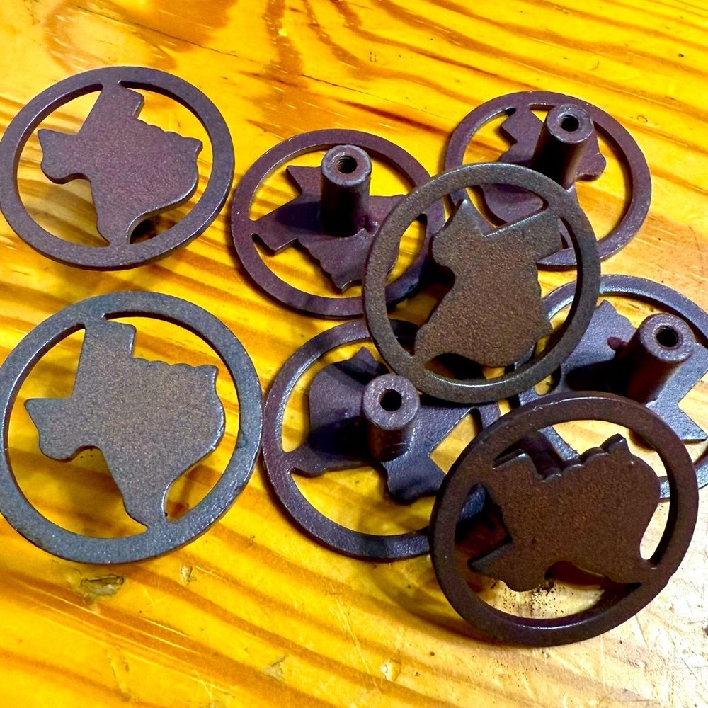 Texas Rustic metal Drawer pulls knobs set of 8